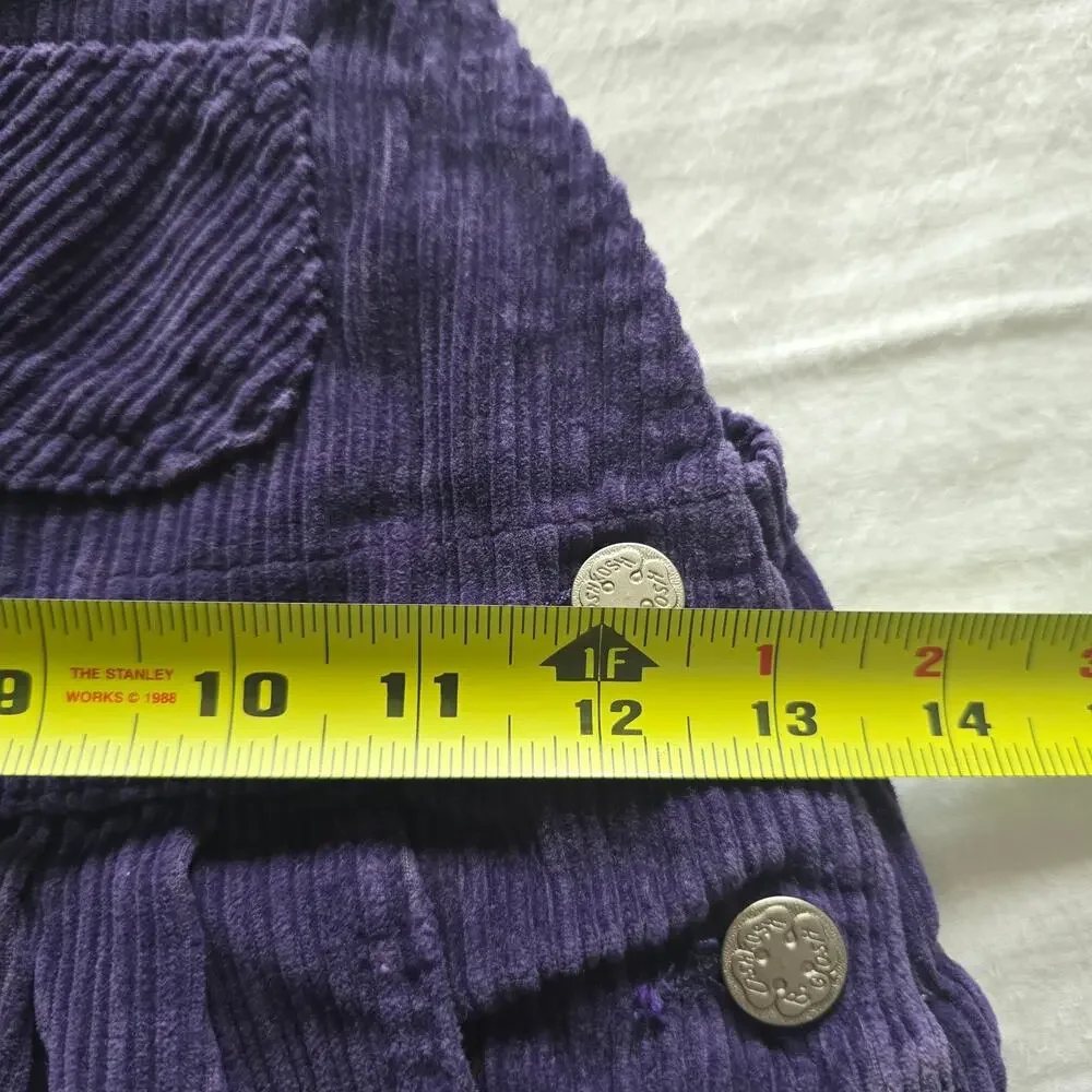 Vintage Oshkosh Bgosh Kids Purple Corduroy Overall Size 5 Made in Honduras
